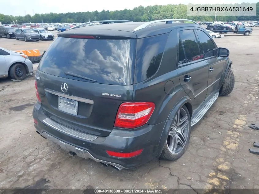 2010 Mercedes-Benz Ml 63 Amg 4Matic VIN: 4JGBB7HBXAA531649 Lot: 40138590