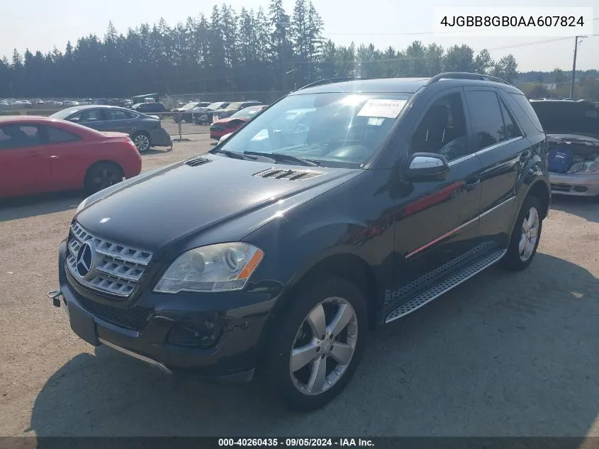 2010 Mercedes-Benz Ml 350 4Matic VIN: 4JGBB8GB0AA607824 Lot: 40260435