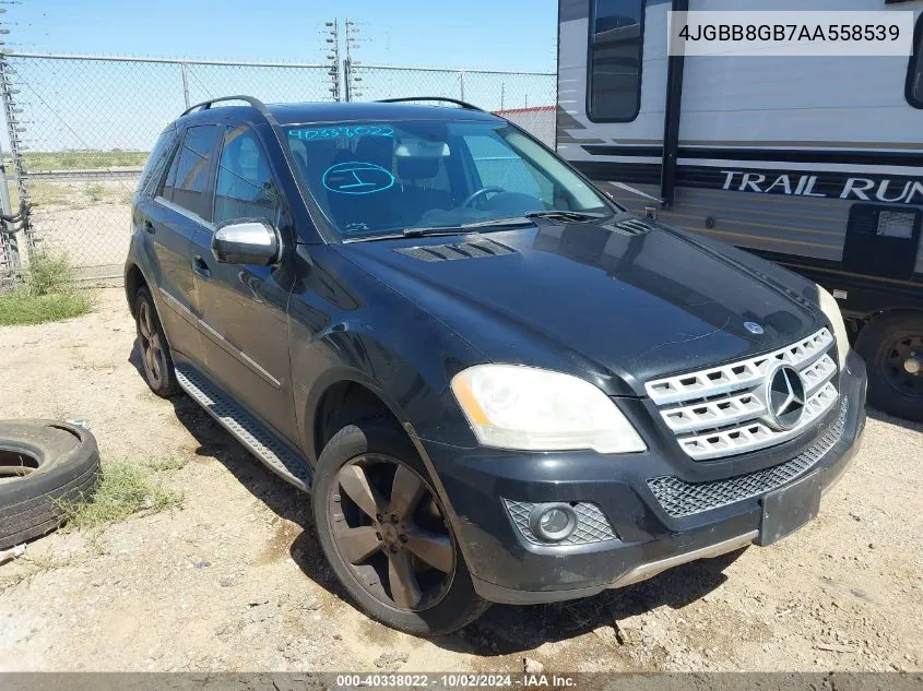 2010 Mercedes-Benz Ml 350 4Matic VIN: 4JGBB8GB7AA558539 Lot: 40338022