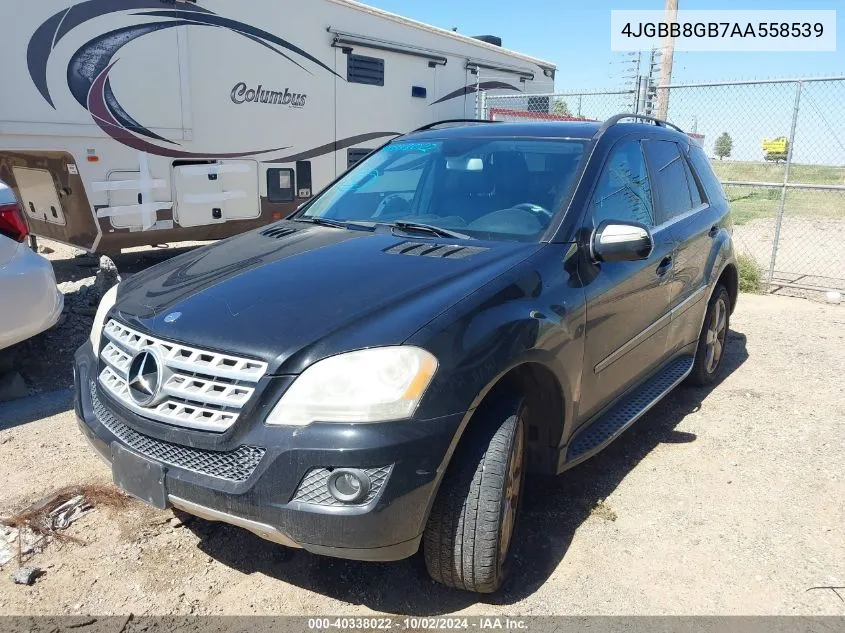 2010 Mercedes-Benz Ml 350 4Matic VIN: 4JGBB8GB7AA558539 Lot: 40338022