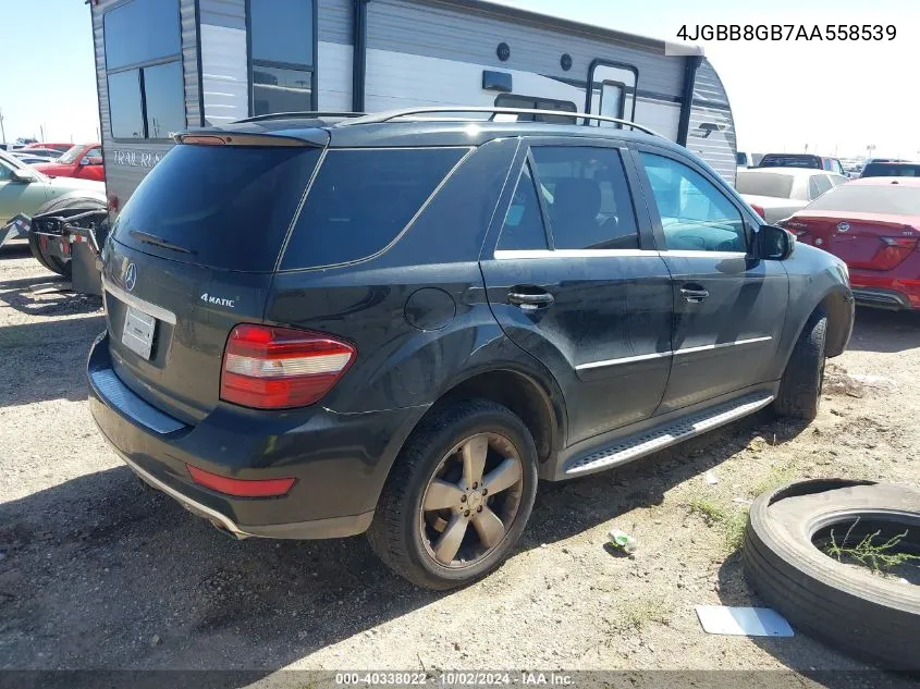 2010 Mercedes-Benz Ml 350 4Matic VIN: 4JGBB8GB7AA558539 Lot: 40338022