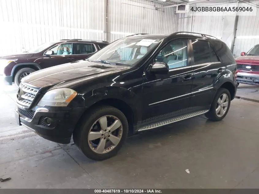 2010 Mercedes-Benz Ml 350 4Matic VIN: 4JGBB8GB6AA569046 Lot: 40487619