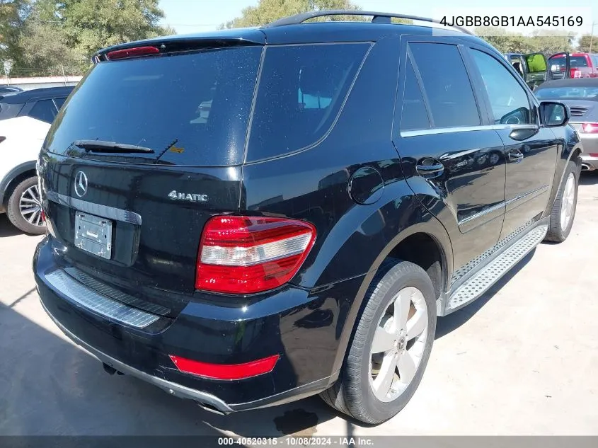 2010 Mercedes-Benz Ml 350 4Matic VIN: 4JGBB8GB1AA545169 Lot: 40520315