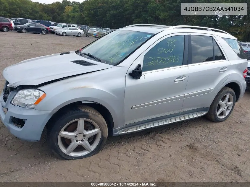 2010 Mercedes-Benz Ml 550 4Matic VIN: 4JGBB7CB2AA541034 Lot: 40588642