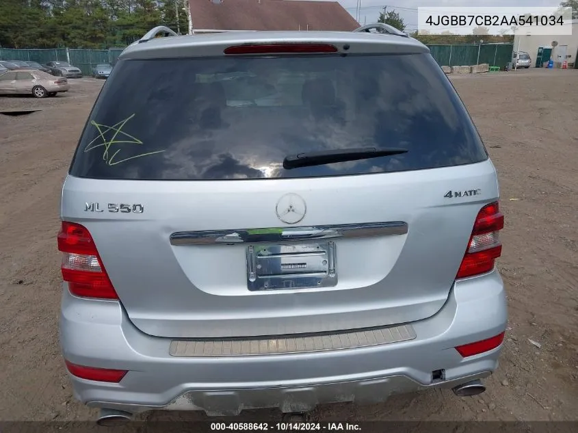 2010 Mercedes-Benz Ml 550 4Matic VIN: 4JGBB7CB2AA541034 Lot: 40588642