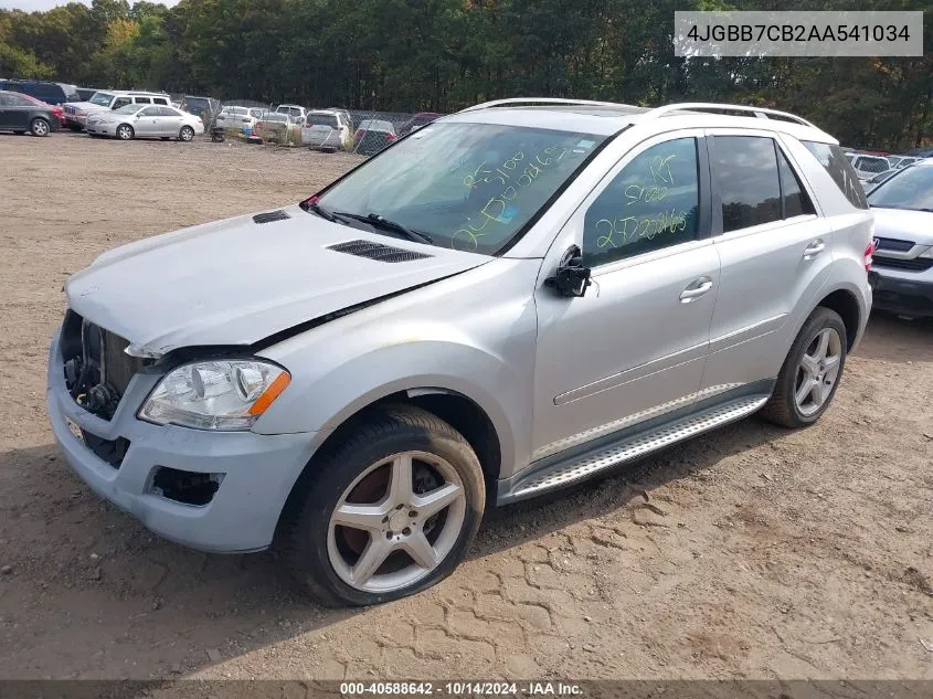 2010 Mercedes-Benz Ml 550 4Matic VIN: 4JGBB7CB2AA541034 Lot: 40588642