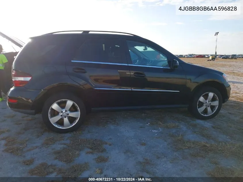 2010 Mercedes-Benz Ml 350 4Matic VIN: 4JGBB8GB6AA596828 Lot: 40672231