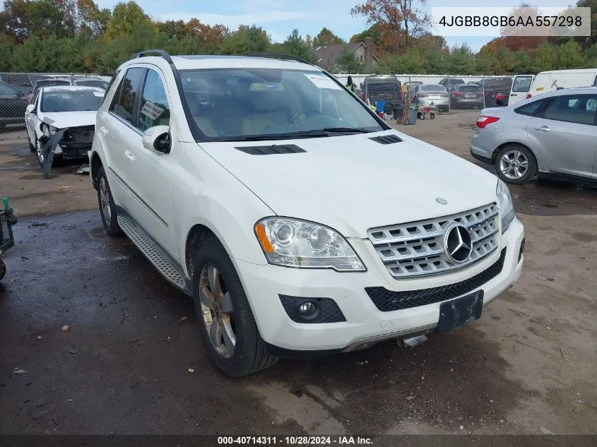 2010 Mercedes-Benz Ml 350 4Matic VIN: 4JGBB8GB6AA557298 Lot: 40714311