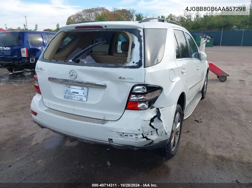 2010 Mercedes-Benz Ml 350 4Matic VIN: 4JGBB8GB6AA557298 Lot: 40714311