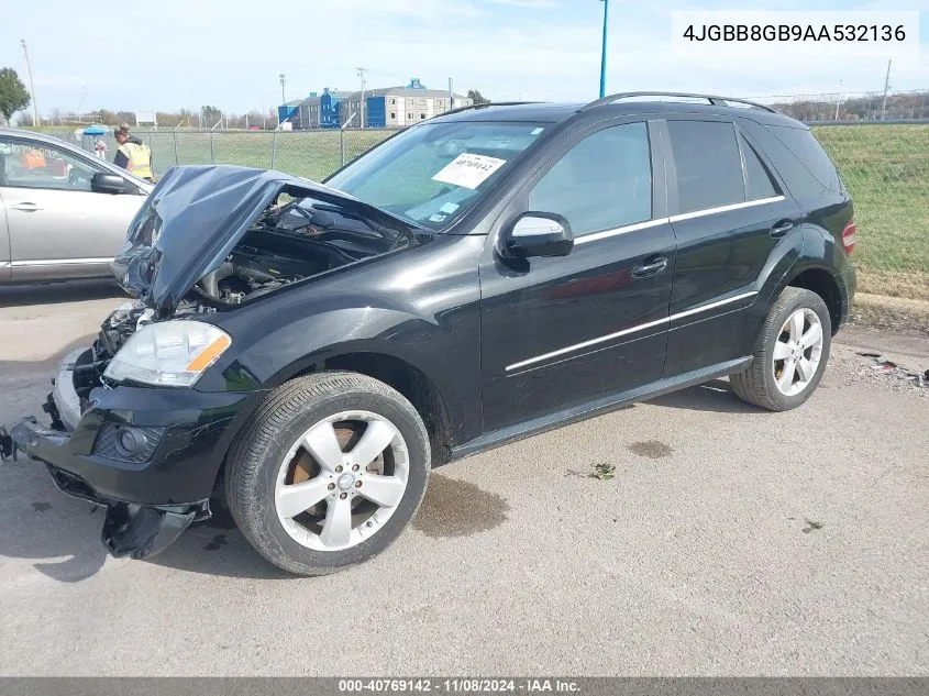 2010 Mercedes-Benz Ml 350 4Matic VIN: 4JGBB8GB9AA532136 Lot: 40769142