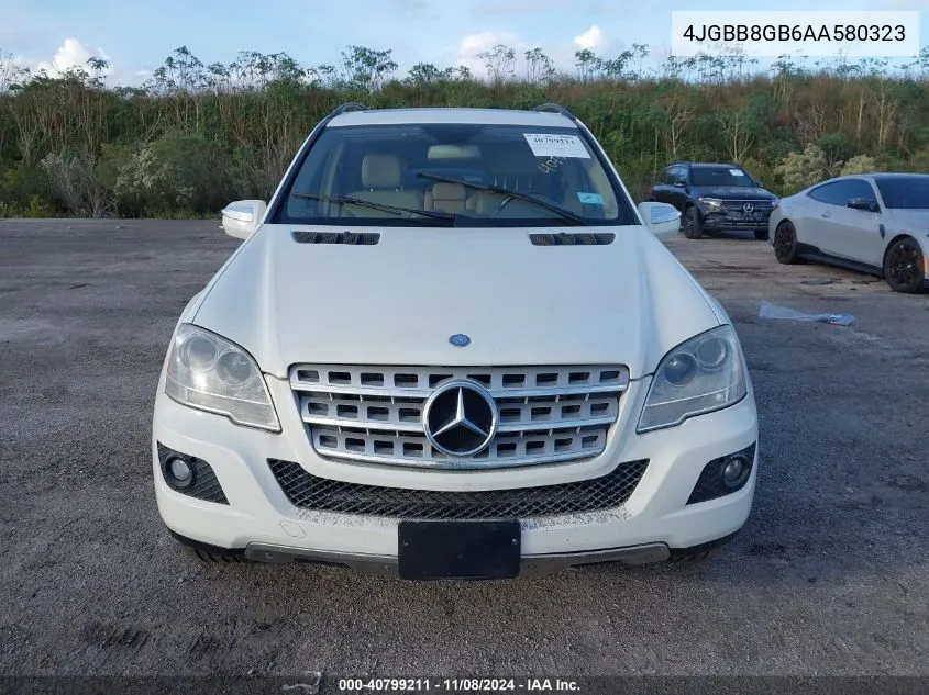 2010 Mercedes-Benz Ml 350 4Matic VIN: 4JGBB8GB6AA580323 Lot: 40799211