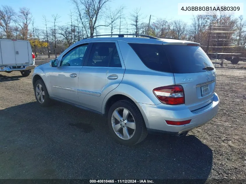 2010 Mercedes-Benz Ml 350 4Matic VIN: 4JGBB8GB1AA580309 Lot: 40810465