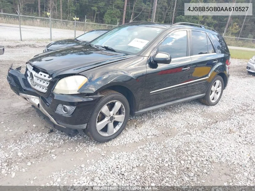 2010 Mercedes-Benz Ml 350 VIN: 4JGBB5GB0AA610527 Lot: 40819887