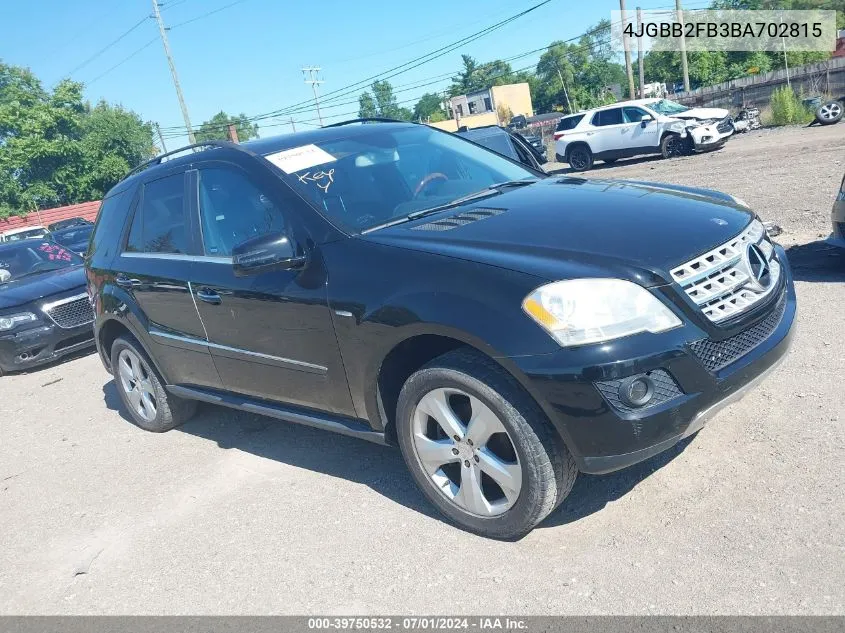 2011 Mercedes-Benz Ml 350 Bluetec 4Matic VIN: 4JGBB2FB3BA702815 Lot: 39750532