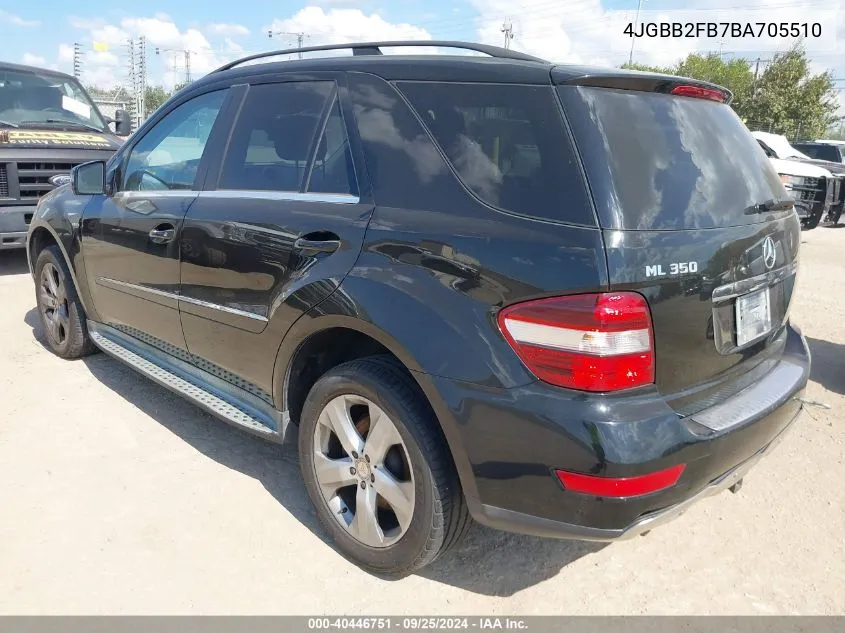 2011 Mercedes-Benz Ml 350 Bluetec 4Matic VIN: 4JGBB2FB7BA705510 Lot: 40446751