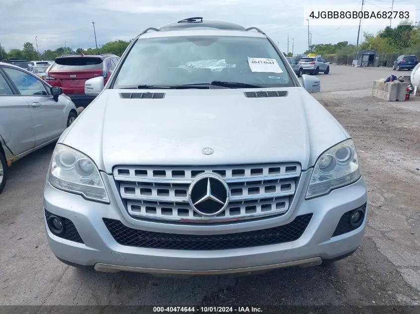 2011 Mercedes-Benz Ml 350 4Matic VIN: 4JGBB8GB0BA682783 Lot: 40474644