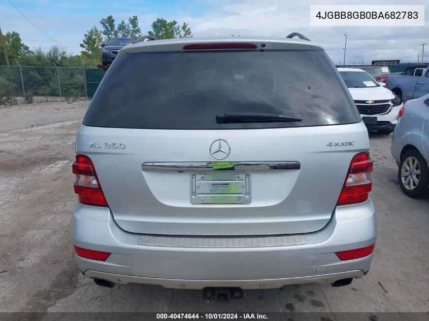 2011 Mercedes-Benz Ml 350 4Matic VIN: 4JGBB8GB0BA682783 Lot: 40474644