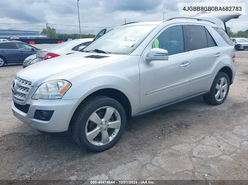 2011 Mercedes-Benz Ml 350 4Matic VIN: 4JGBB8GB0BA682783 Lot: 40474644