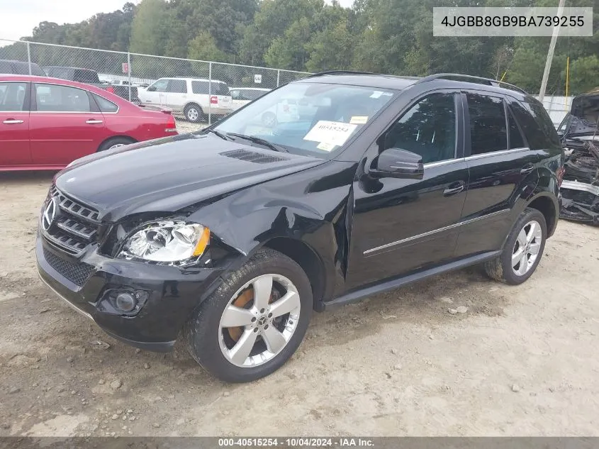 2011 Mercedes-Benz Ml 350 4Matic VIN: 4JGBB8GB9BA739255 Lot: 40515254