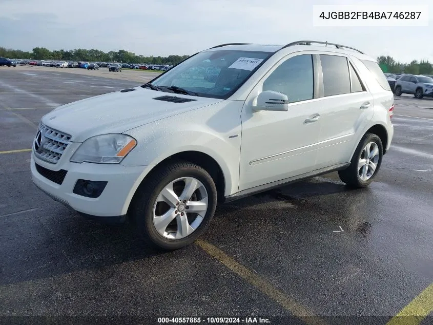 2011 Mercedes-Benz Ml 350 Bluetec 4Matic VIN: 4JGBB2FB4BA746287 Lot: 40557885