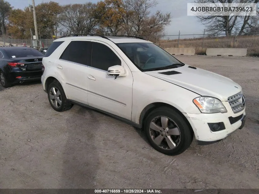 2011 Mercedes-Benz Ml 350 4Matic VIN: 4JGBB8GB1BA739623 Lot: 40716859