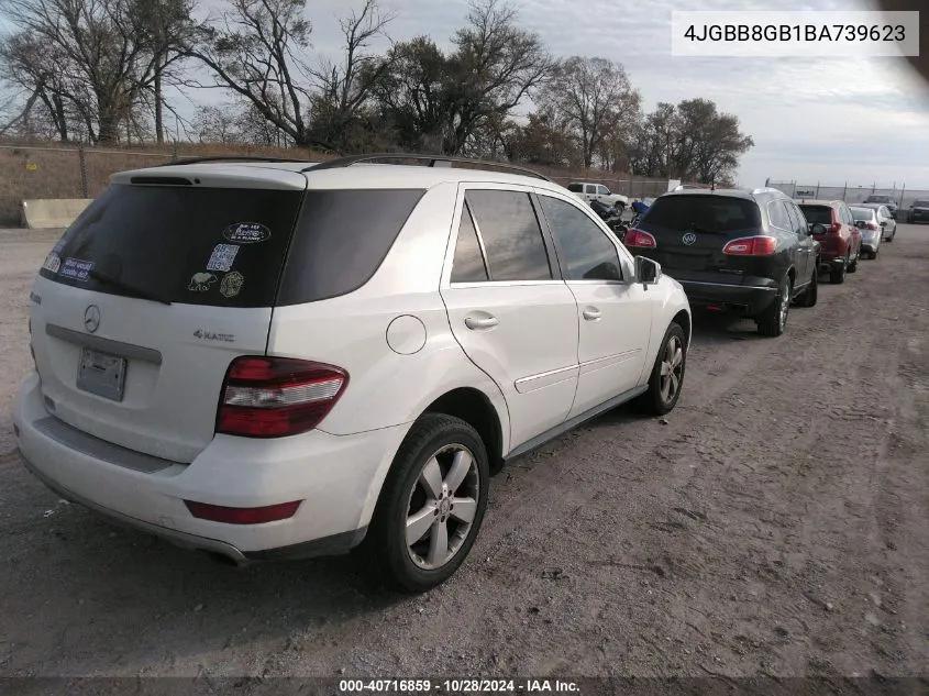 2011 Mercedes-Benz Ml 350 4Matic VIN: 4JGBB8GB1BA739623 Lot: 40716859