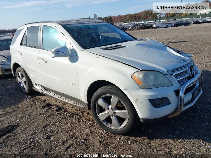 2011 Mercedes-Benz Ml 350 4Matic VIN: 4JGBB8GB1BA639845 Lot: 40790555