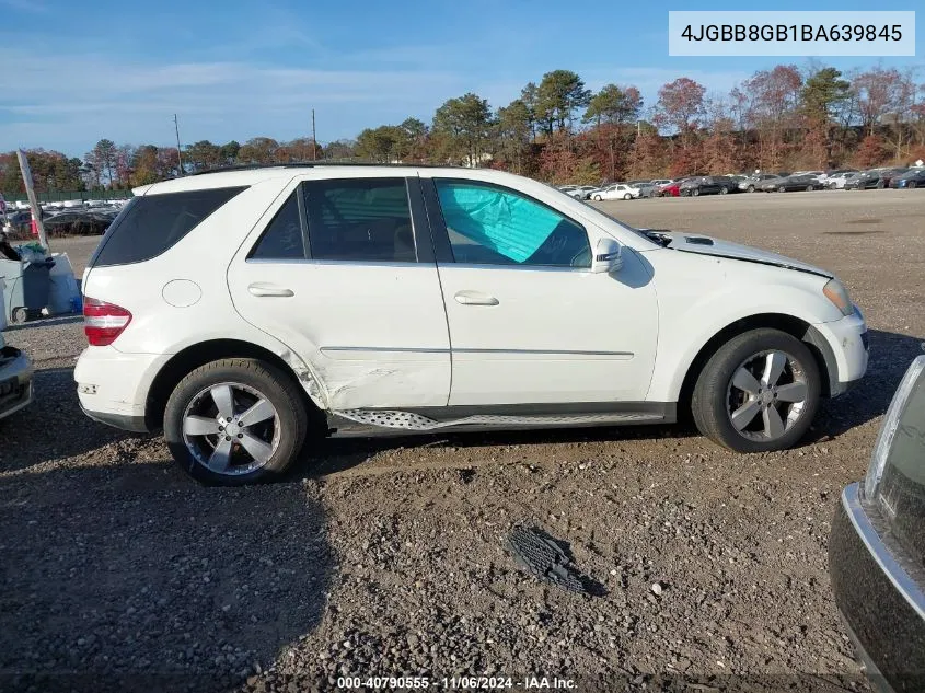 2011 Mercedes-Benz Ml 350 4Matic VIN: 4JGBB8GB1BA639845 Lot: 40790555