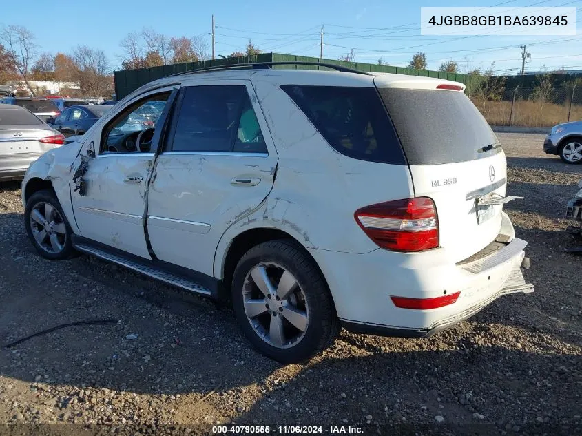 2011 Mercedes-Benz Ml 350 4Matic VIN: 4JGBB8GB1BA639845 Lot: 40790555