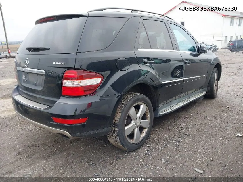 2011 Mercedes-Benz Ml 350 4Matic VIN: 4JGBB8GBXBA676330 Lot: 40884918