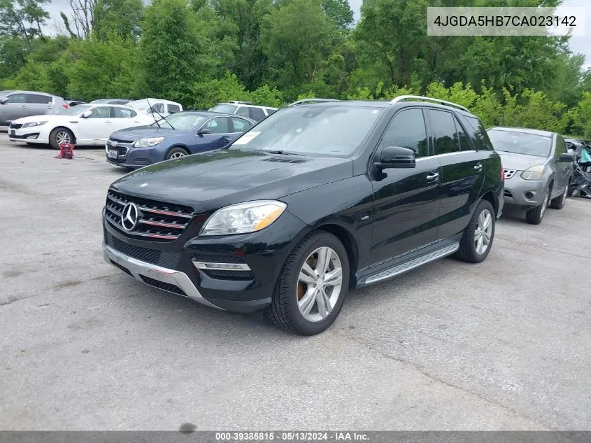 2012 Mercedes-Benz Ml 350 4Matic VIN: 4JGDA5HB7CA023142 Lot: 39385815