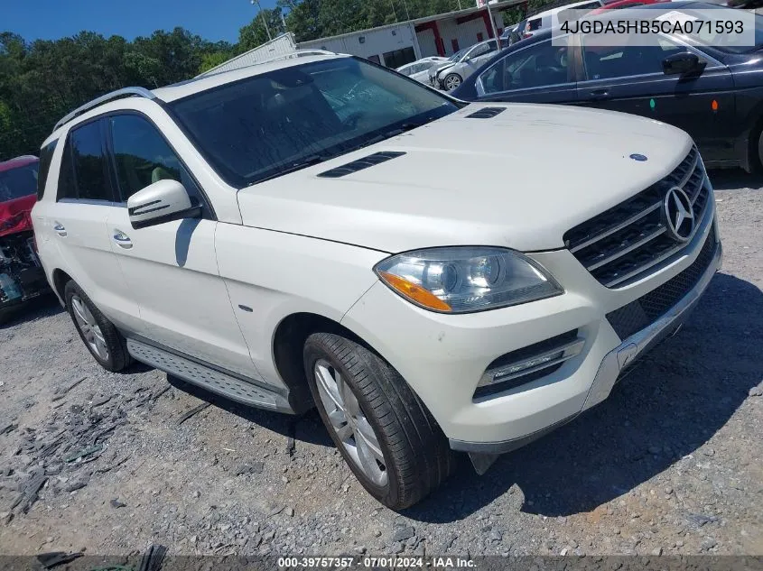 2012 Mercedes-Benz Ml 350 4Matic VIN: 4JGDA5HB5CA071593 Lot: 39757357