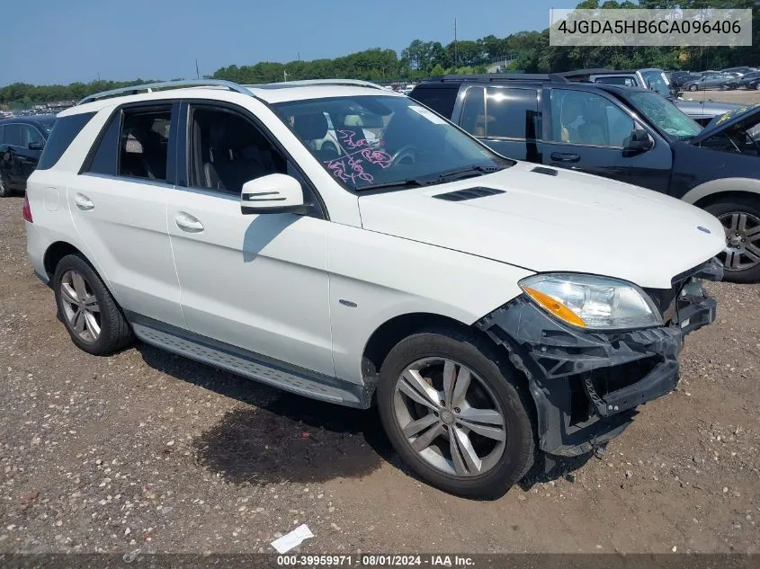 2012 Mercedes-Benz Ml 350 4Matic VIN: 4JGDA5HB6CA096406 Lot: 39959971