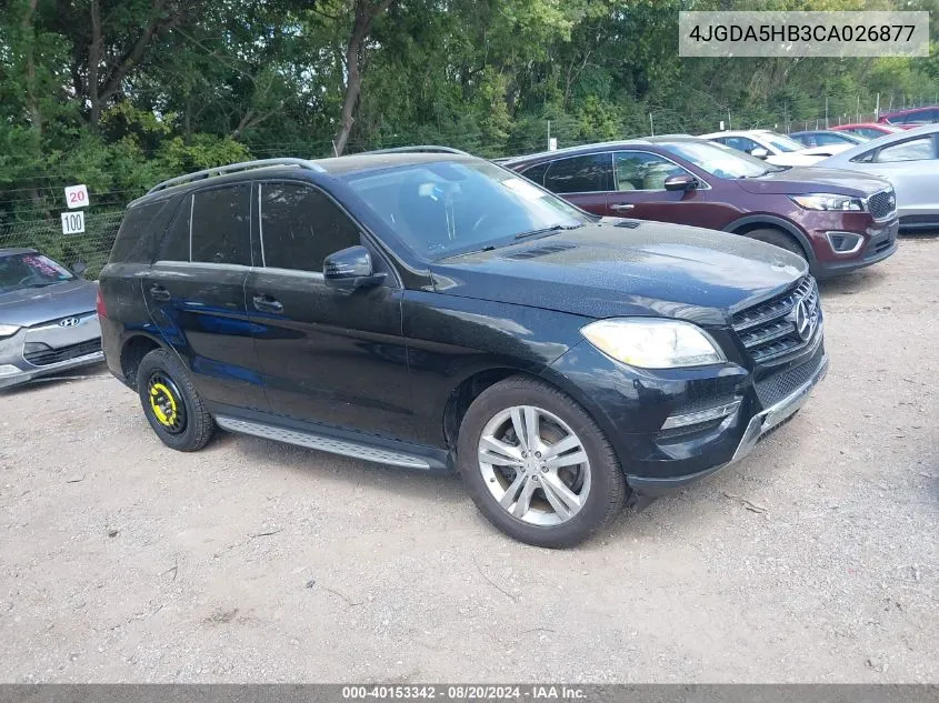 2012 Mercedes-Benz Ml 350 4Matic VIN: 4JGDA5HB3CA026877 Lot: 40153342