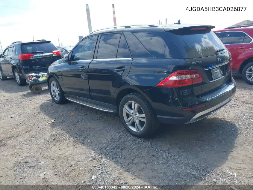 2012 Mercedes-Benz Ml 350 4Matic VIN: 4JGDA5HB3CA026877 Lot: 40153342