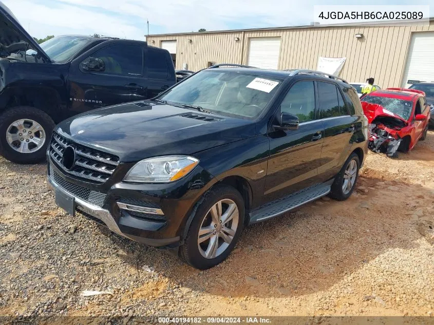 2012 Mercedes-Benz Ml 350 350 4Matic VIN: 4JGDA5HB6CA025089 Lot: 40194182