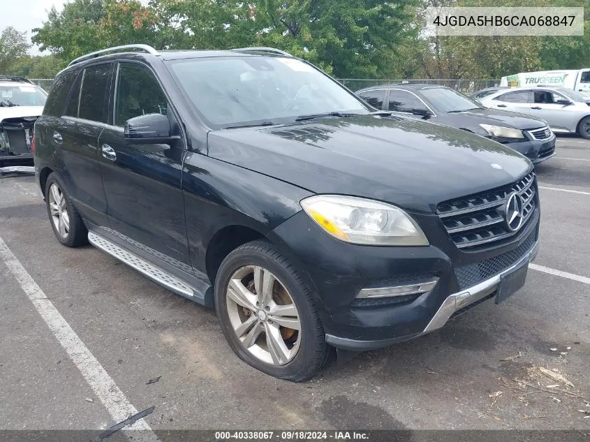 2012 Mercedes-Benz Ml 350 4Matic VIN: 4JGDA5HB6CA068847 Lot: 40338067