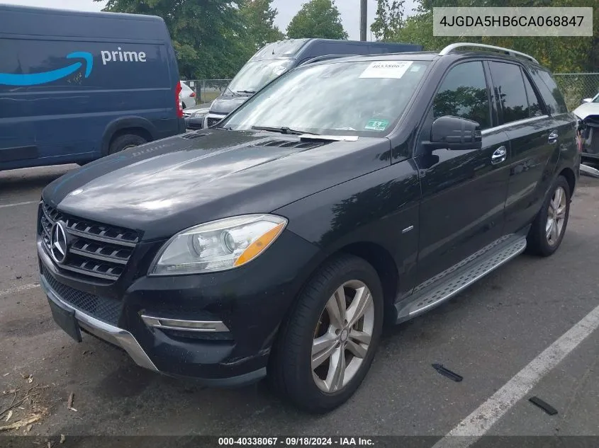 2012 Mercedes-Benz Ml 350 4Matic VIN: 4JGDA5HB6CA068847 Lot: 40338067