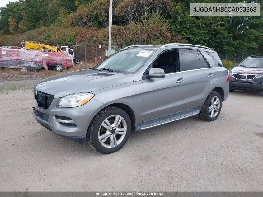 2012 Mercedes-Benz Ml 350 4Matic VIN: 4JGDA5HB6CA033368 Lot: 40413210