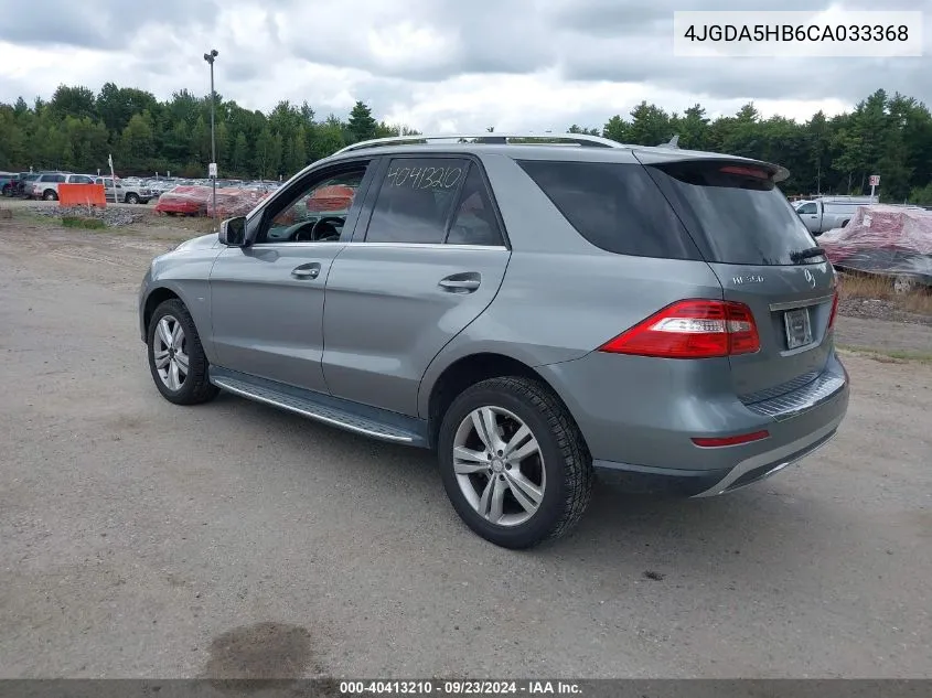 2012 Mercedes-Benz Ml 350 4Matic VIN: 4JGDA5HB6CA033368 Lot: 40413210