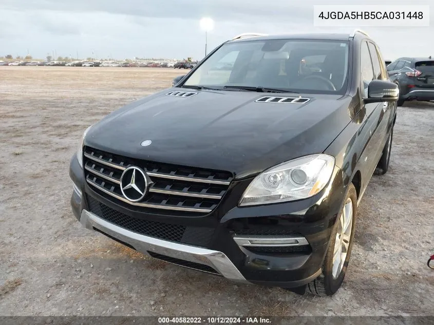 2012 Mercedes-Benz Ml 350 4Matic VIN: 4JGDA5HB5CA031448 Lot: 40582022