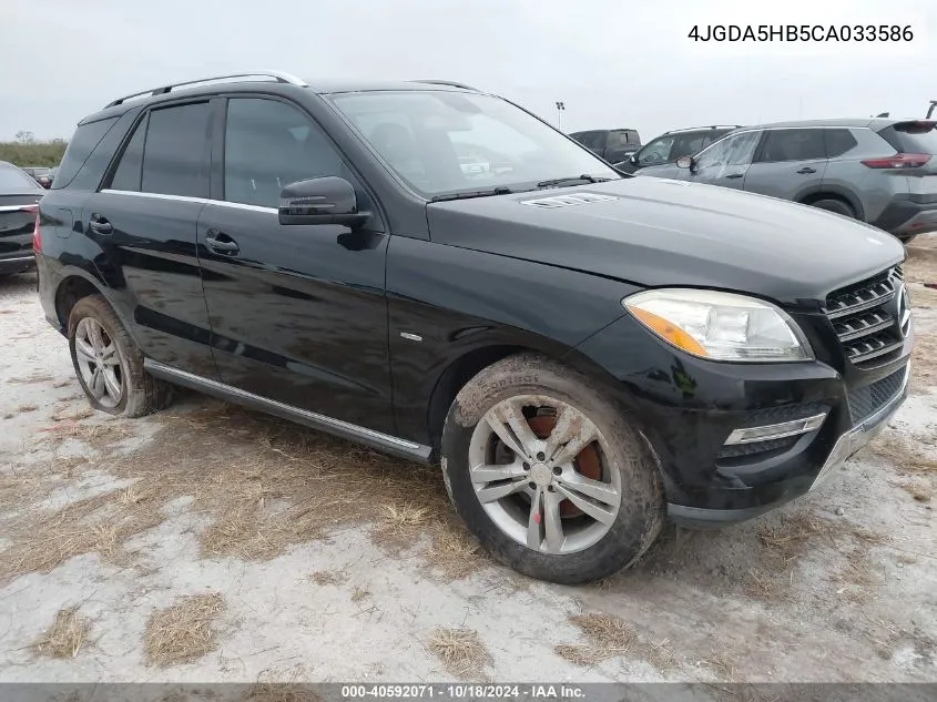 2012 Mercedes-Benz Ml 350 4Matic VIN: 4JGDA5HB5CA033586 Lot: 40592071