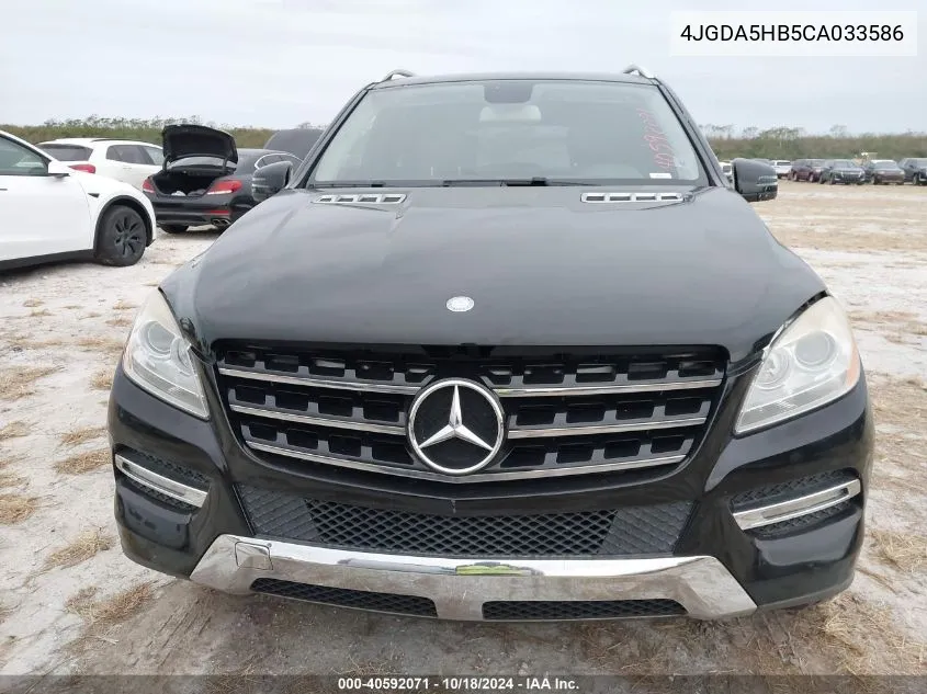 2012 Mercedes-Benz Ml 350 4Matic VIN: 4JGDA5HB5CA033586 Lot: 40592071