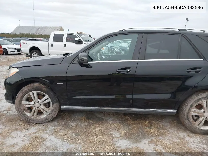 2012 Mercedes-Benz Ml 350 4Matic VIN: 4JGDA5HB5CA033586 Lot: 40592071