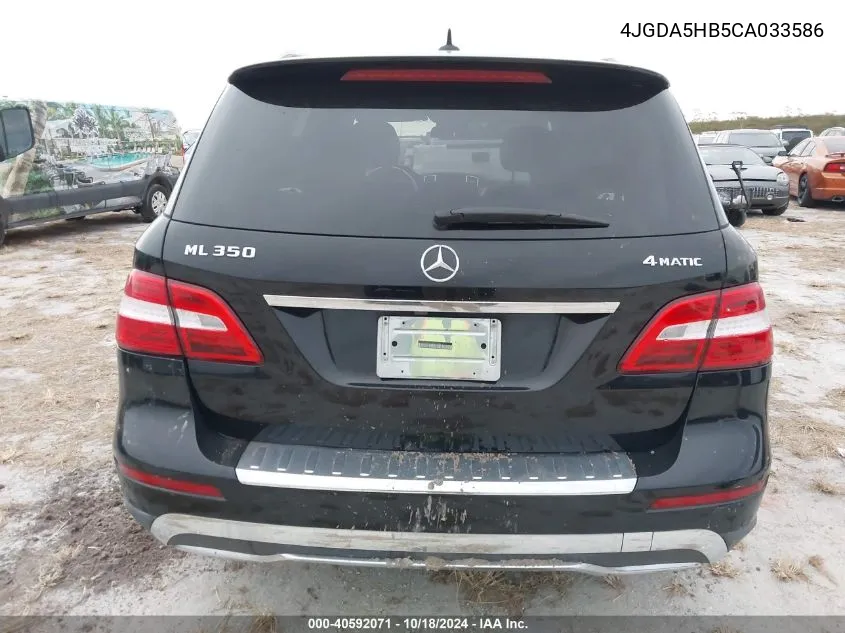 2012 Mercedes-Benz Ml 350 4Matic VIN: 4JGDA5HB5CA033586 Lot: 40592071