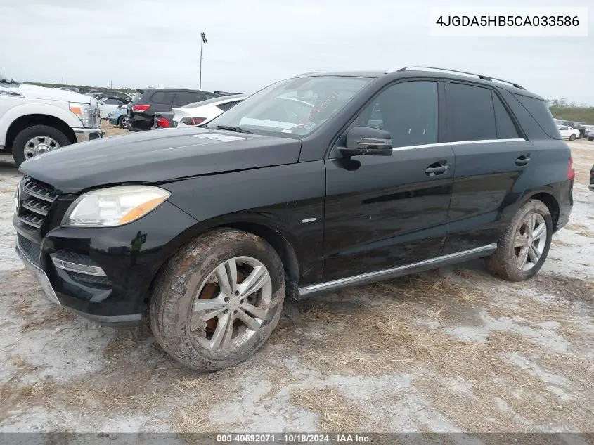 2012 Mercedes-Benz Ml 350 4Matic VIN: 4JGDA5HB5CA033586 Lot: 40592071