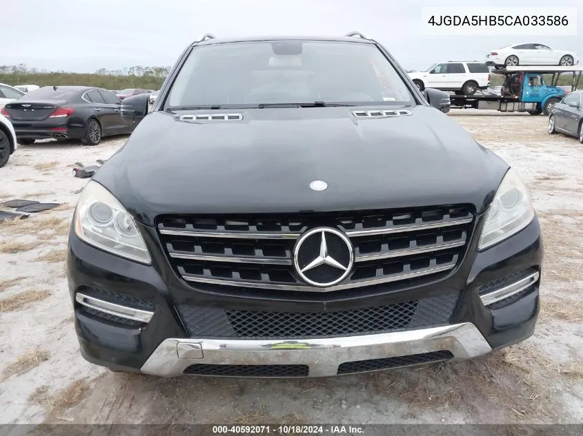 2012 Mercedes-Benz Ml 350 4Matic VIN: 4JGDA5HB5CA033586 Lot: 40592071