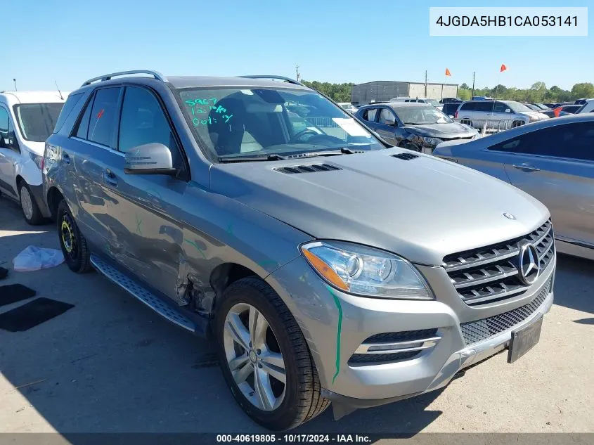 2012 Mercedes-Benz Ml 350 4Matic VIN: 4JGDA5HB1CA053141 Lot: 40619805