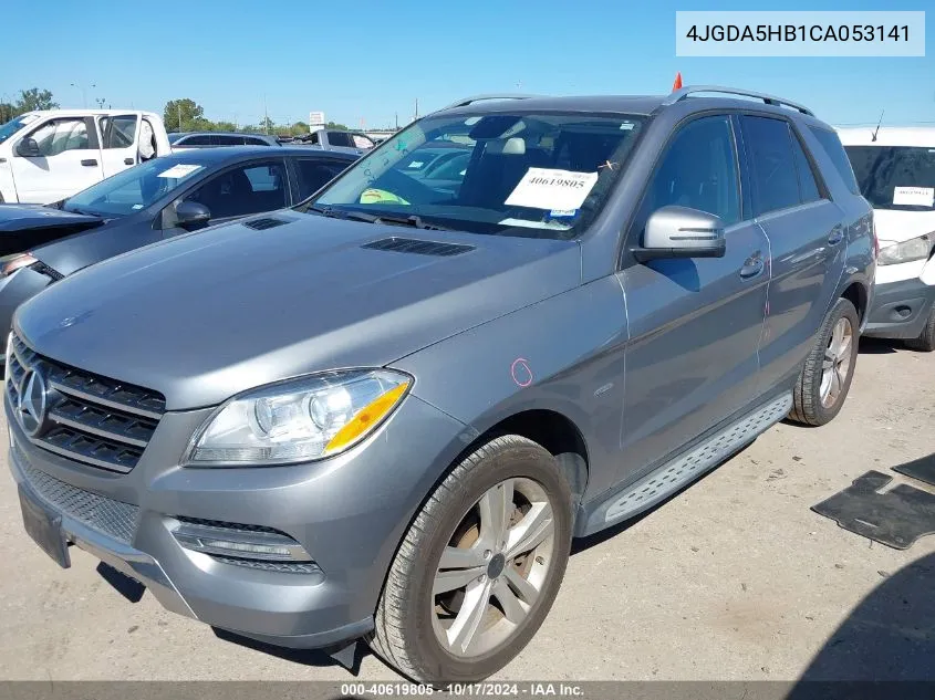 2012 Mercedes-Benz Ml 350 4Matic VIN: 4JGDA5HB1CA053141 Lot: 40619805