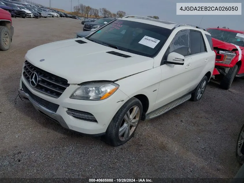 2012 Mercedes-Benz Ml 350 Bluetec 4Matic VIN: 4JGDA2EB2CA026050 Lot: 40685888